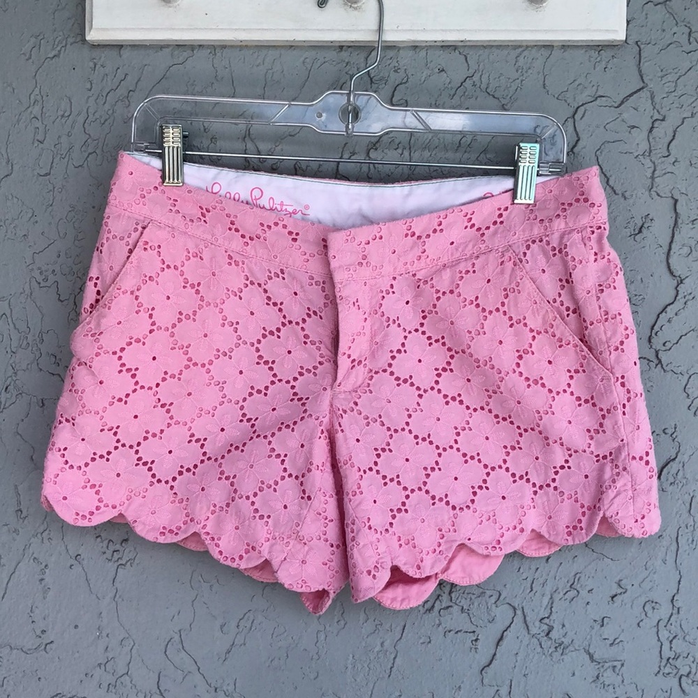 Lilly Pulitzer Buttercup eyelet lace Shorts pink size 2